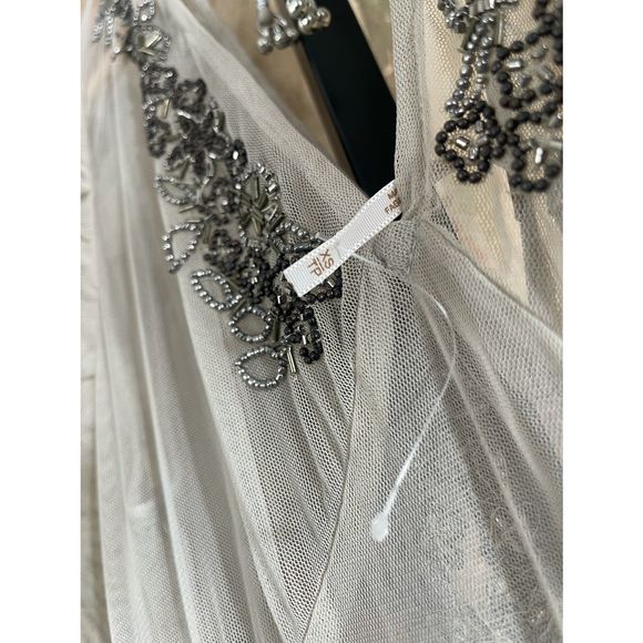 New Free People Annabelle Embellished Maxi Slip sz XS - Picture 5 of 7